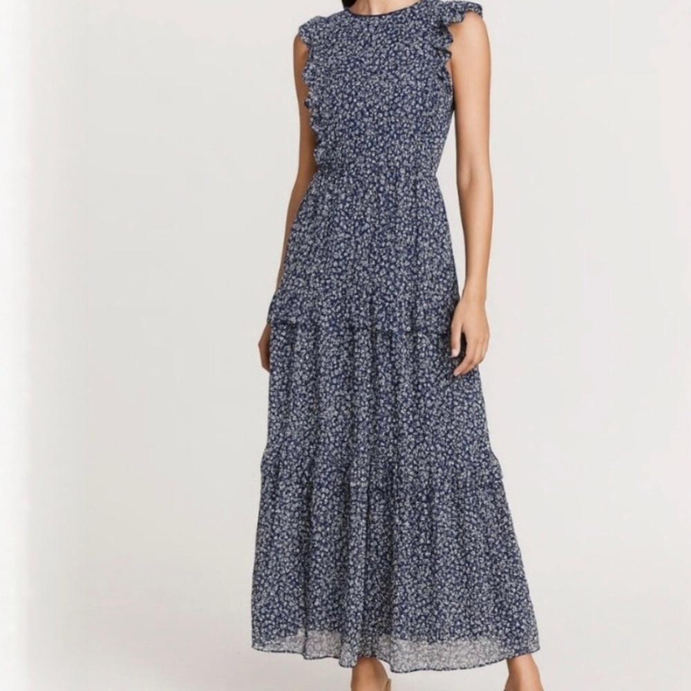 J. Crew Factory Floral Ruffle Maxi Dress